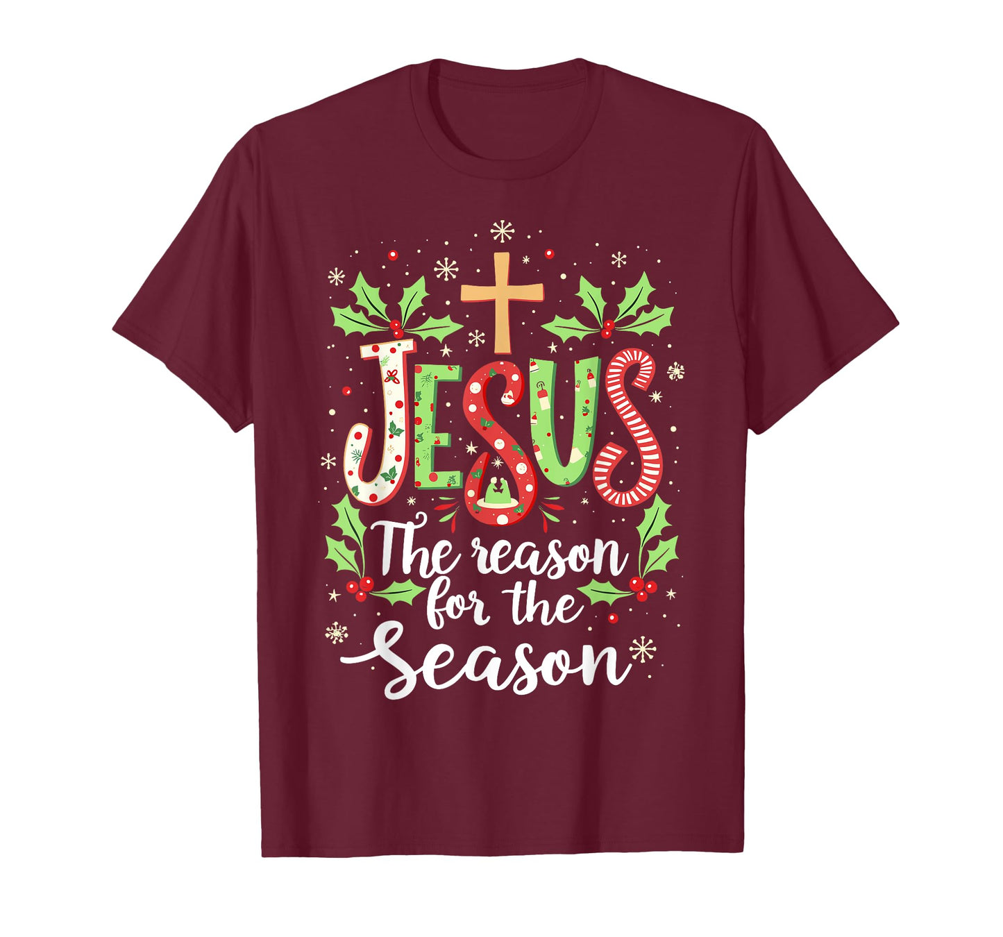 Jesus is the Reason for the Season Christmas Christian Tee T-Shirt