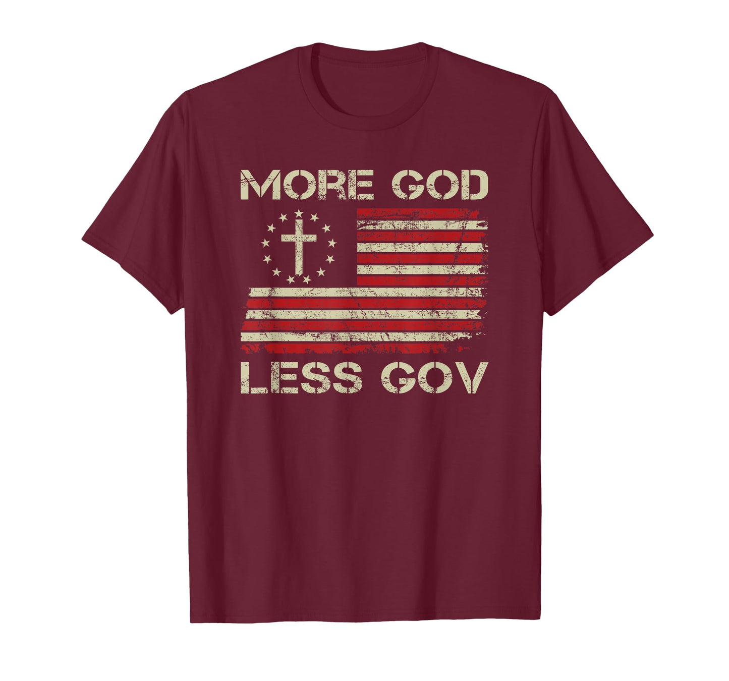 More God Less Gov - Patriotic Christian USA Anti Government T-Shirt