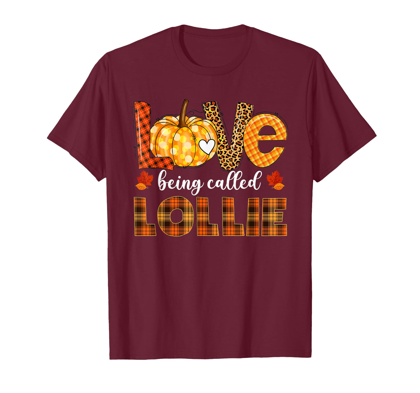 Leopard Pumpkin Love Being Called Lollie Fall Thanksgiving T-Shirt