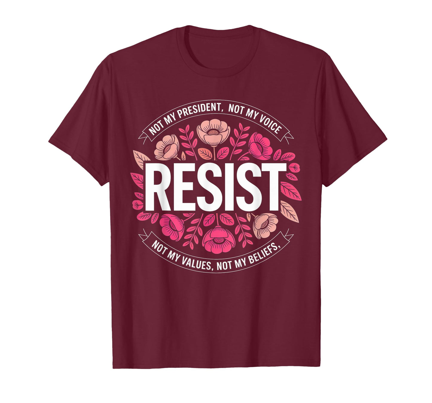 Democrat Womens Floral Resist patriotic democratic USA T-Shirt