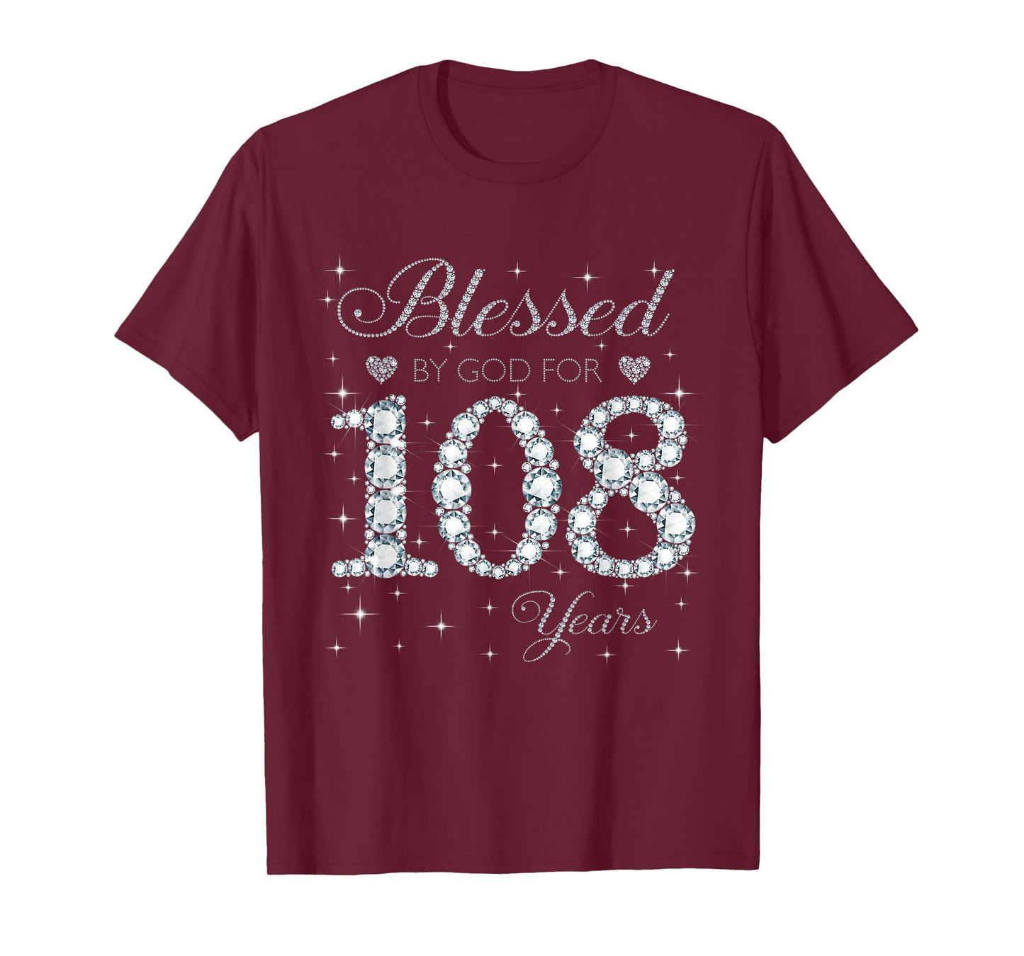 Blessed by God For 108 Years Old 108th Birthday Women Lady T-Shirt