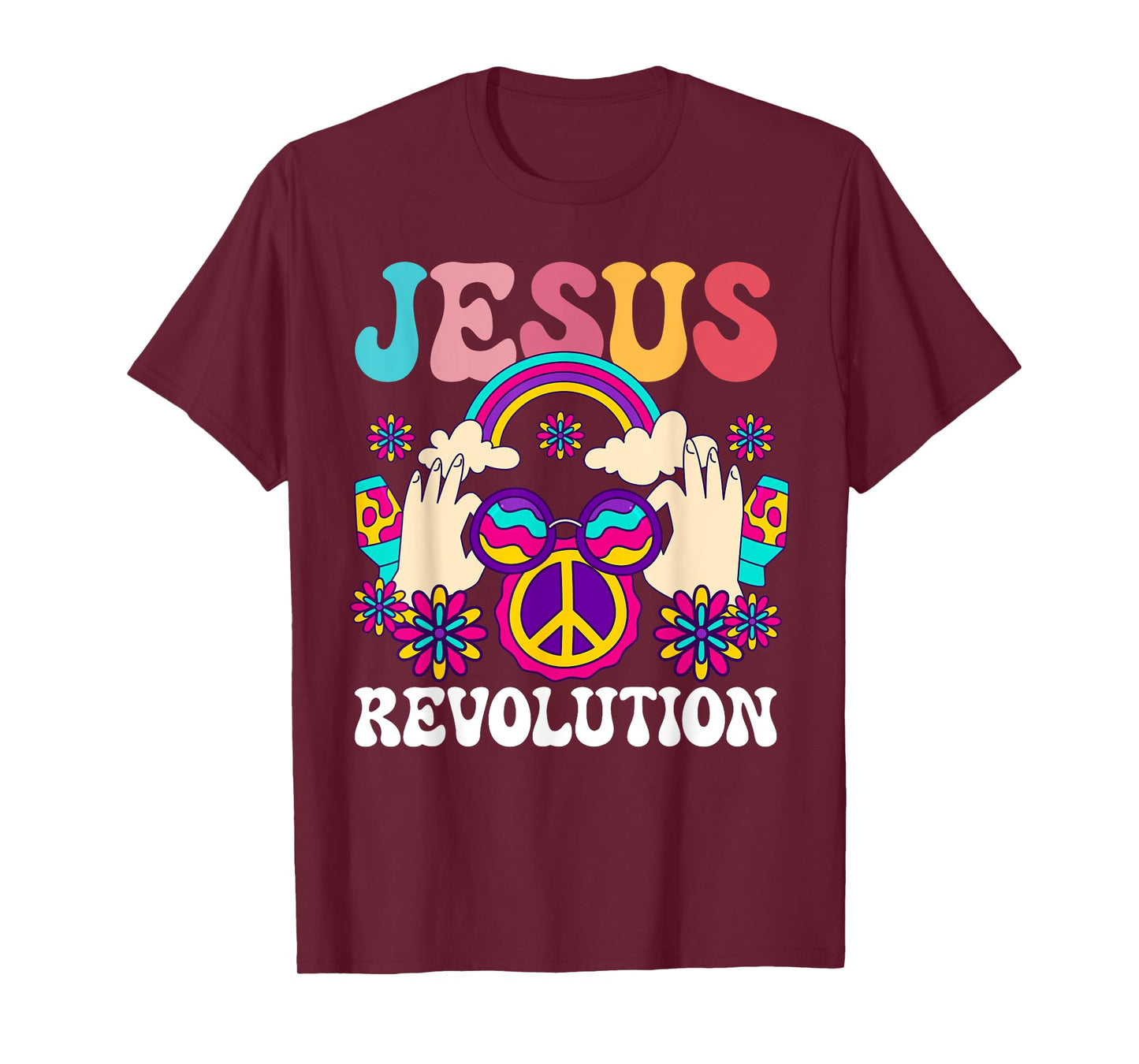 Jesus Revolution Christian Hippie Rainbow Religious Hippy T-Shirt