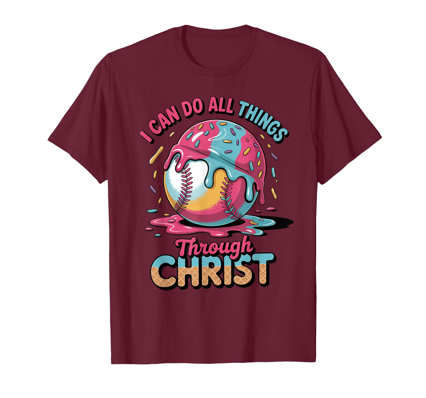 Ice Cream Drip Baseball Stuff Christian Baseball Shirt Boys T-Shirt