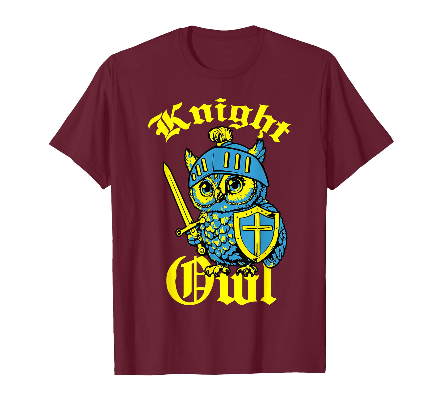 Knight Owl Funny Medieval Knights Ren Faire Jousting T-Shirt