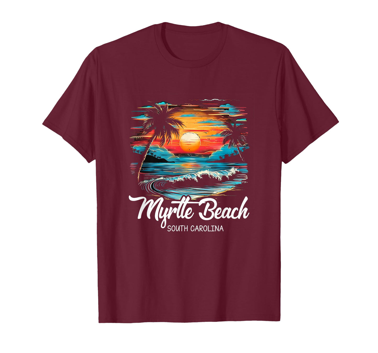 Family Vacation Retro Sunset South Carolina Myrtle Beach T-Shirt