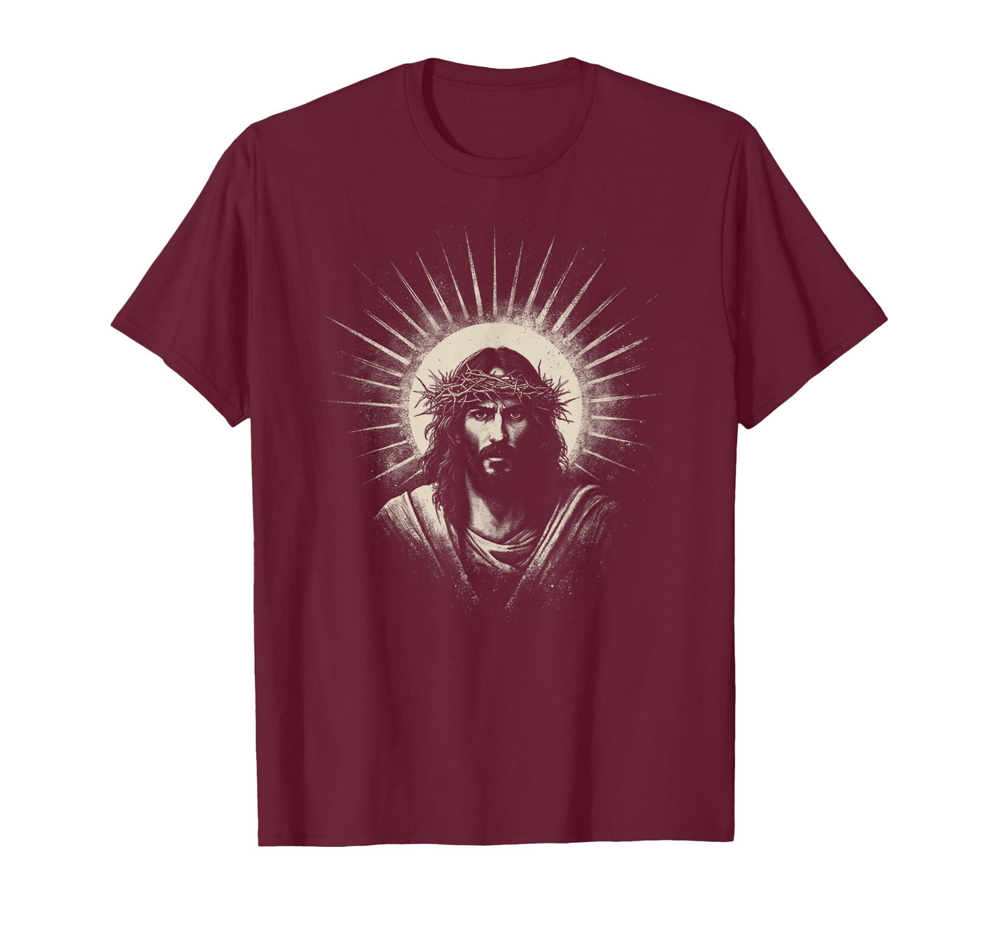 Vintage Face of Jesus Christ Crown of Thorns Catholic Faith T-Shirt