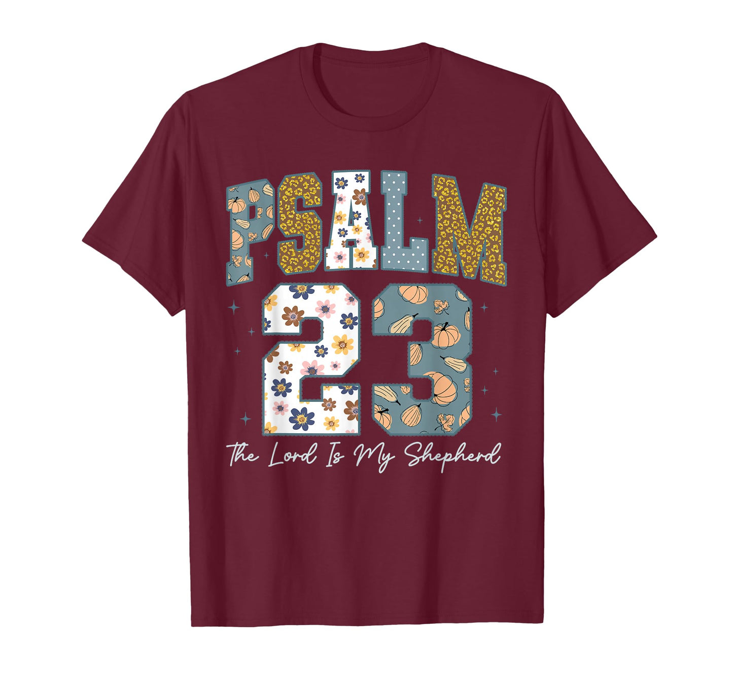 Christian Psalm 23 Retro The Lord is My Shepherd Bible Verse T-Shirt