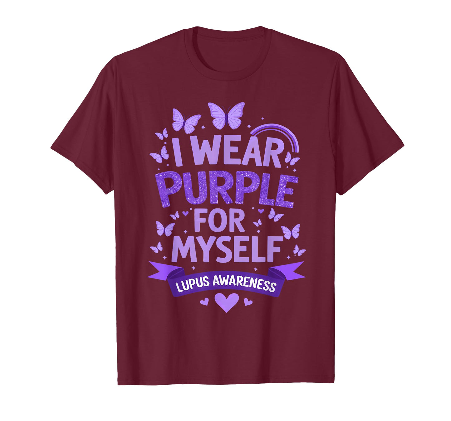I Wear Purple for Myself Support Lupus Awareness Day Ribbon T-Shirt