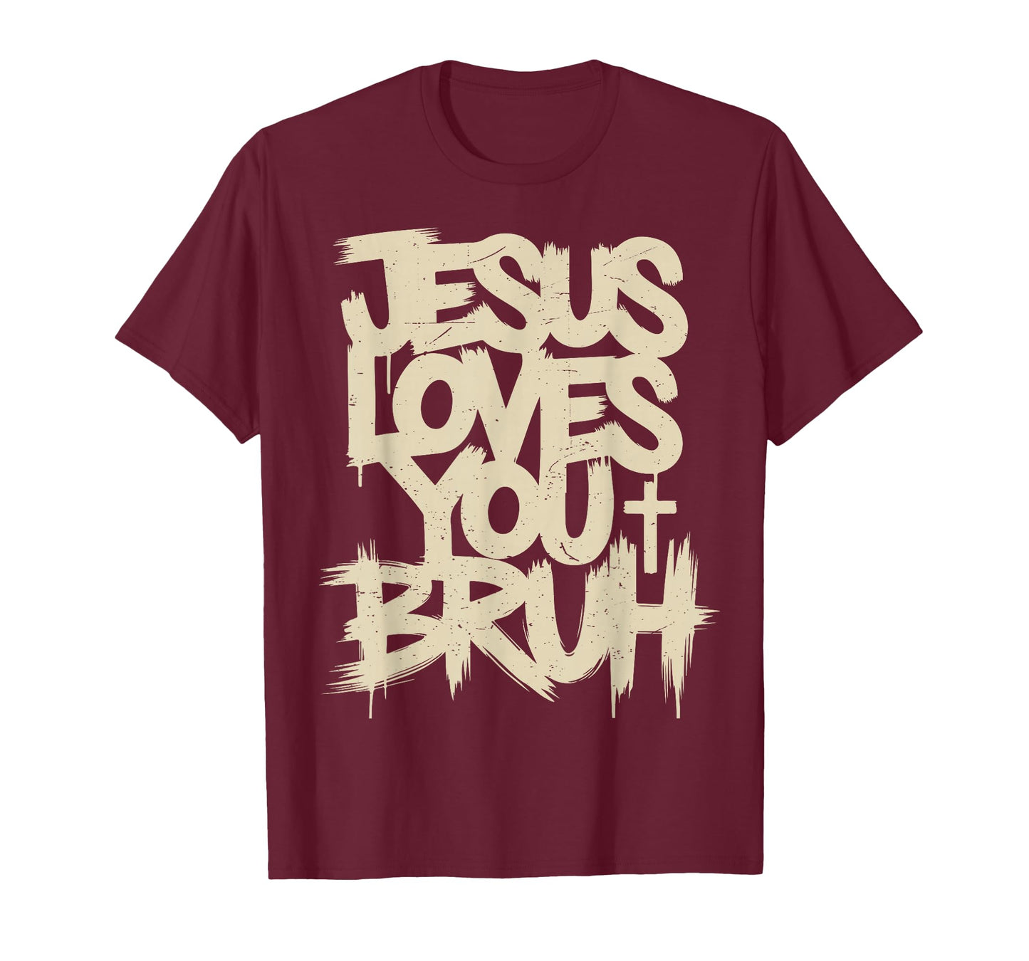 Christian Boys Jesus Loves You Bruh Funny Humor Faith T-Shirt