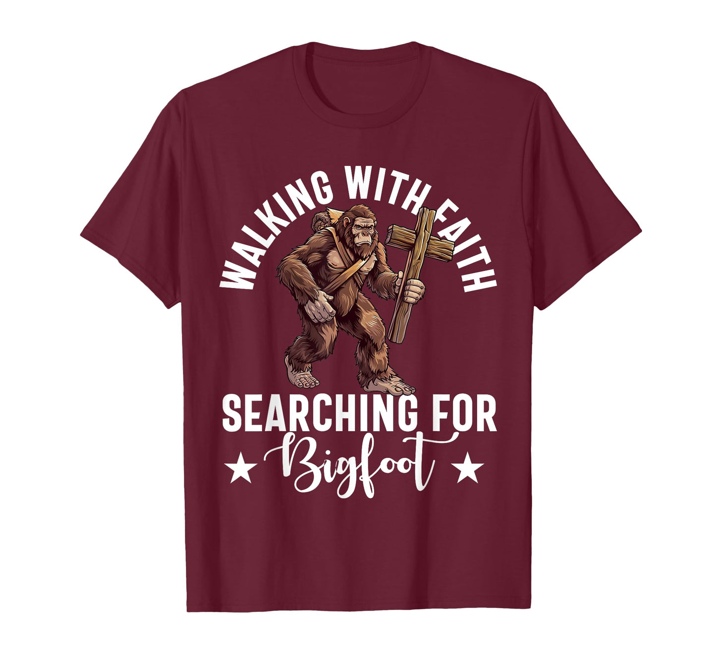 Bigfoot For Christian Sasquatch Jesus Believer Christianity T-Shirt