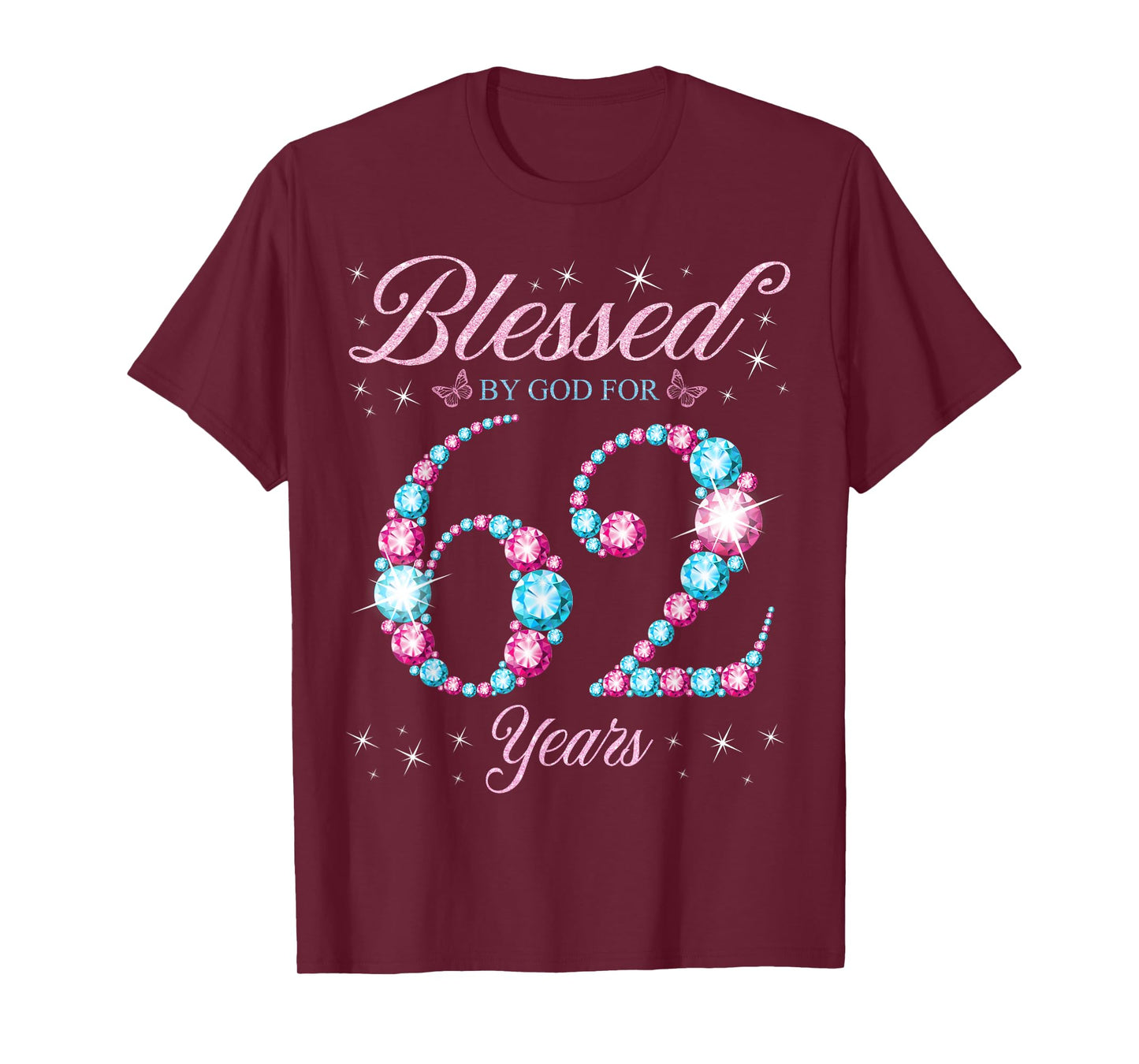 Blessed By God For 62 Years Old 62nd Birthday Woman Queen T-Shirt