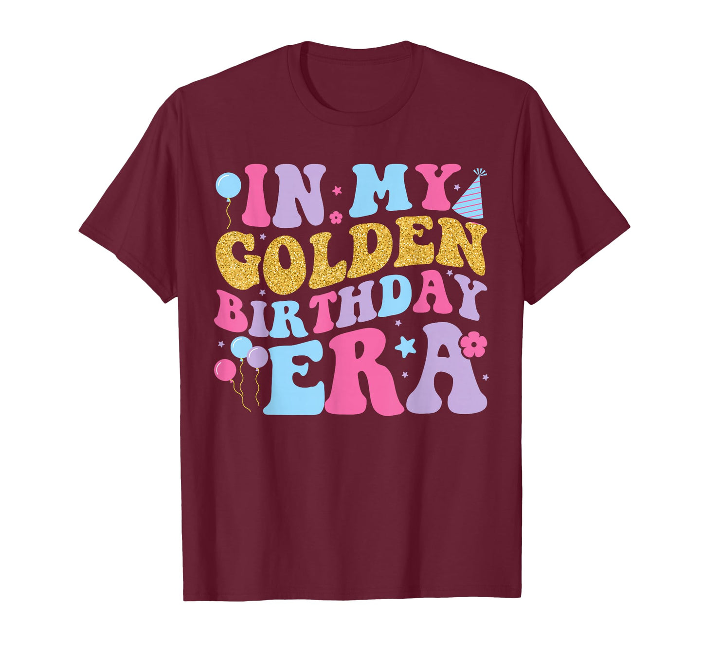In My Golden Birthday Era Girls Women Retro Groovy Birthday T-Shirt