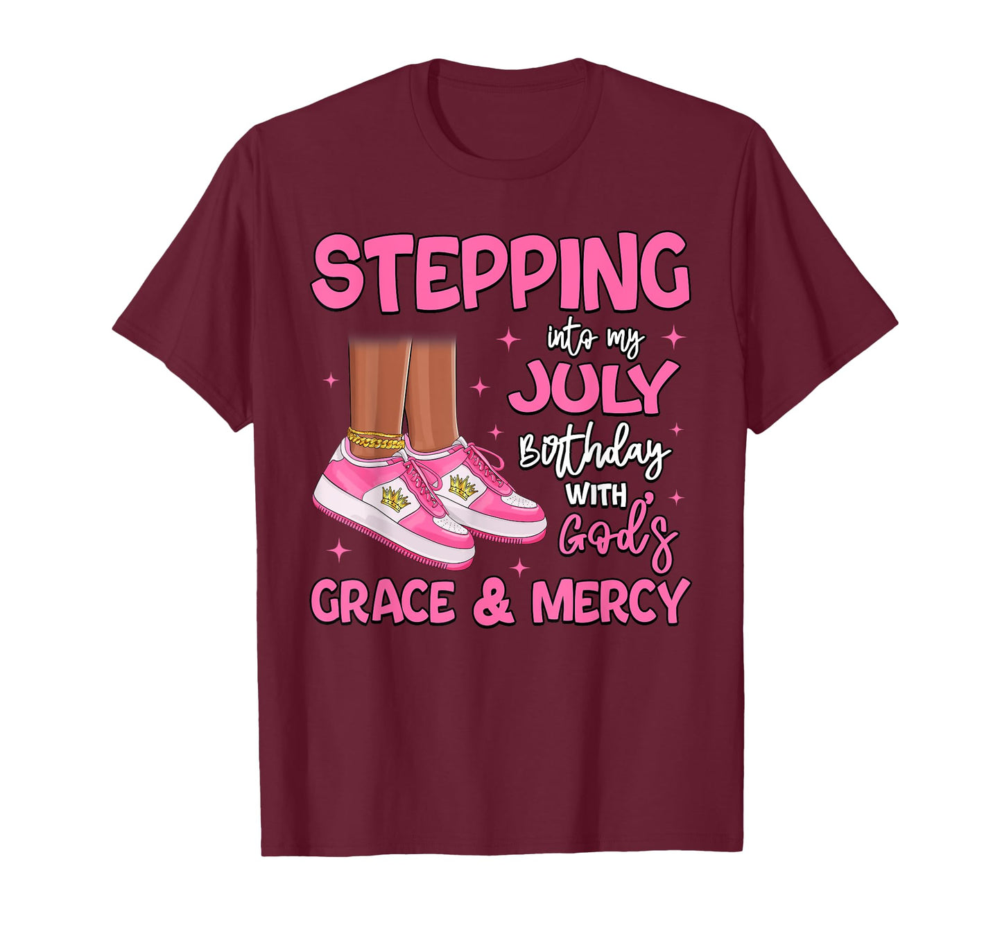 Stepping Into My July Birthday Black Girl Bday Queen T-Shirt