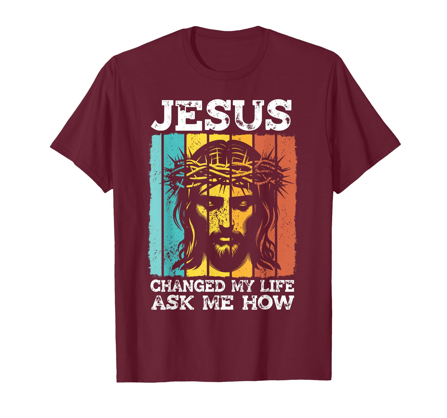 Jesus Changed My Life Ask Me How Retro Christian Religious T-Shirt