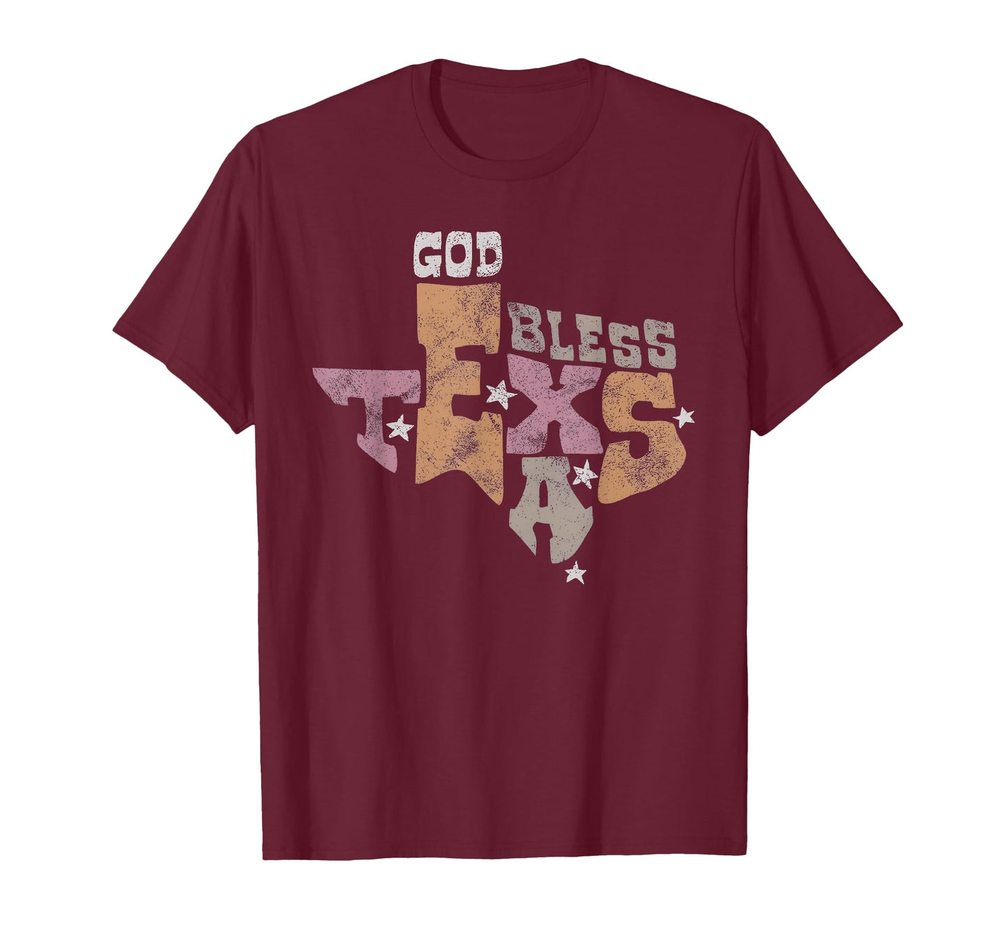God Bless Texas Vintage Retro State Pride Graphic T-Shirt