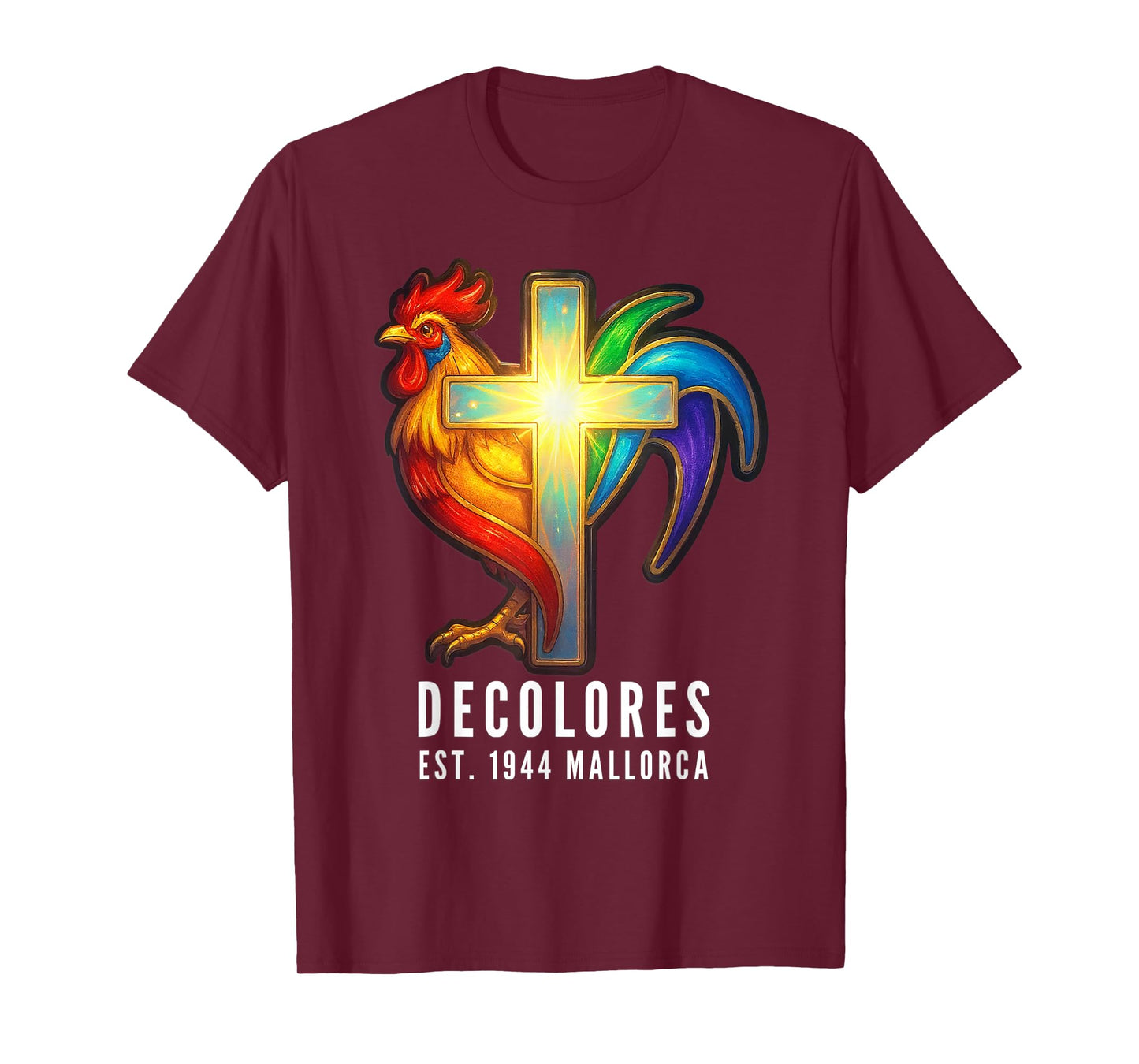 DeColores Cursillo Rainbow Rooster Catholic T-Shirt