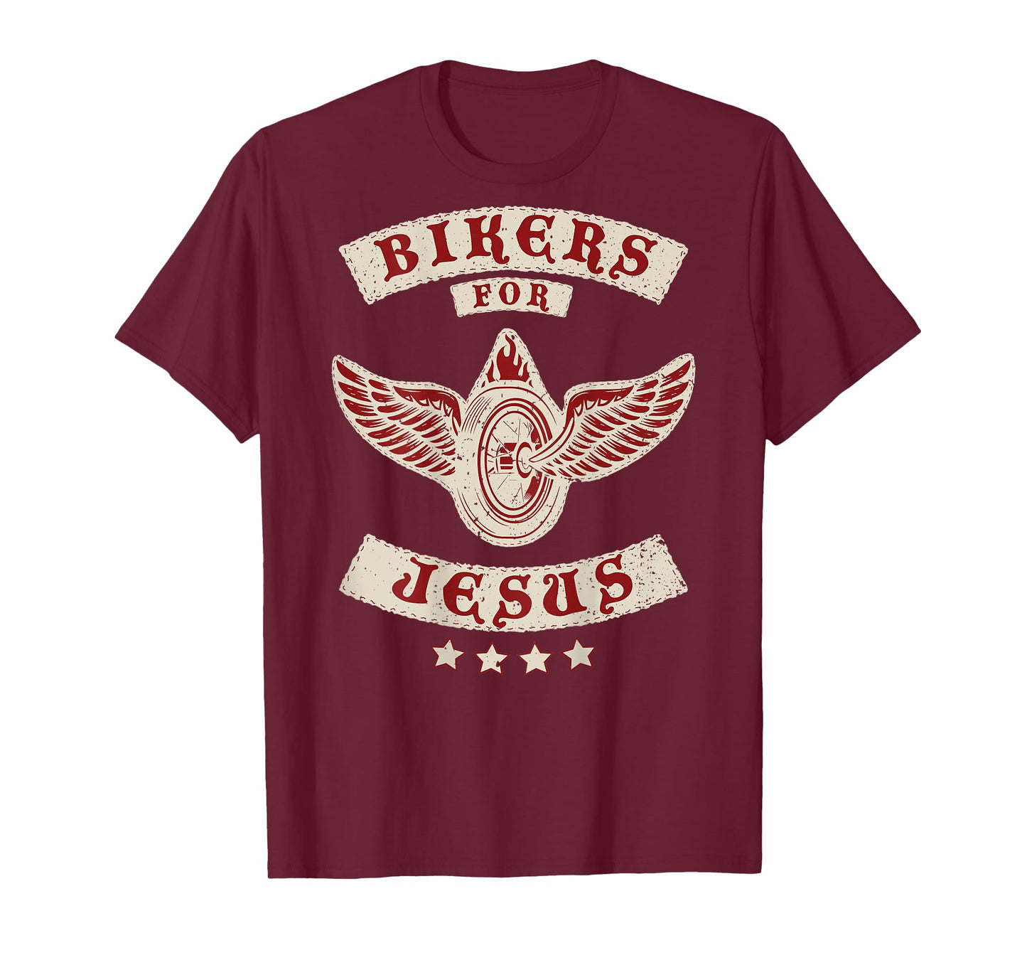 Bikers for Jesus Christian Motorcycle Patch (Design on Back) T-Shirt