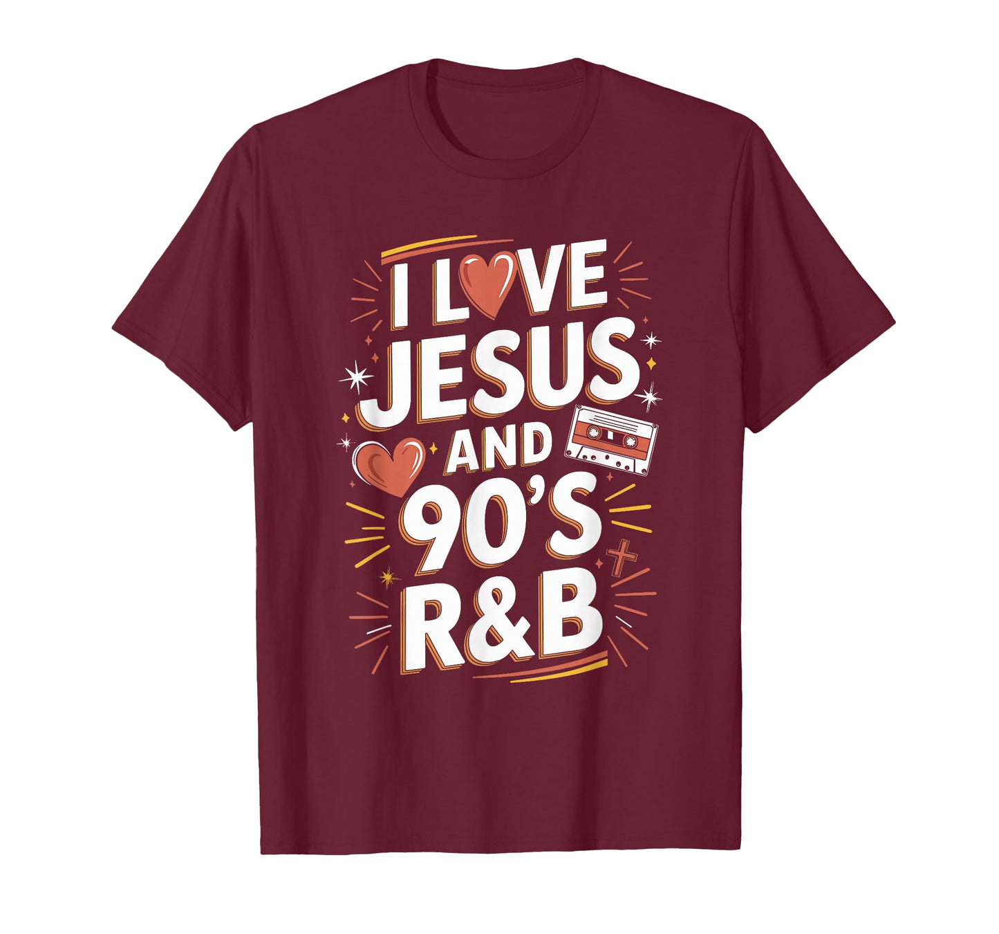 I Love Jesus and 90s RNB Quote Design T-Shirt