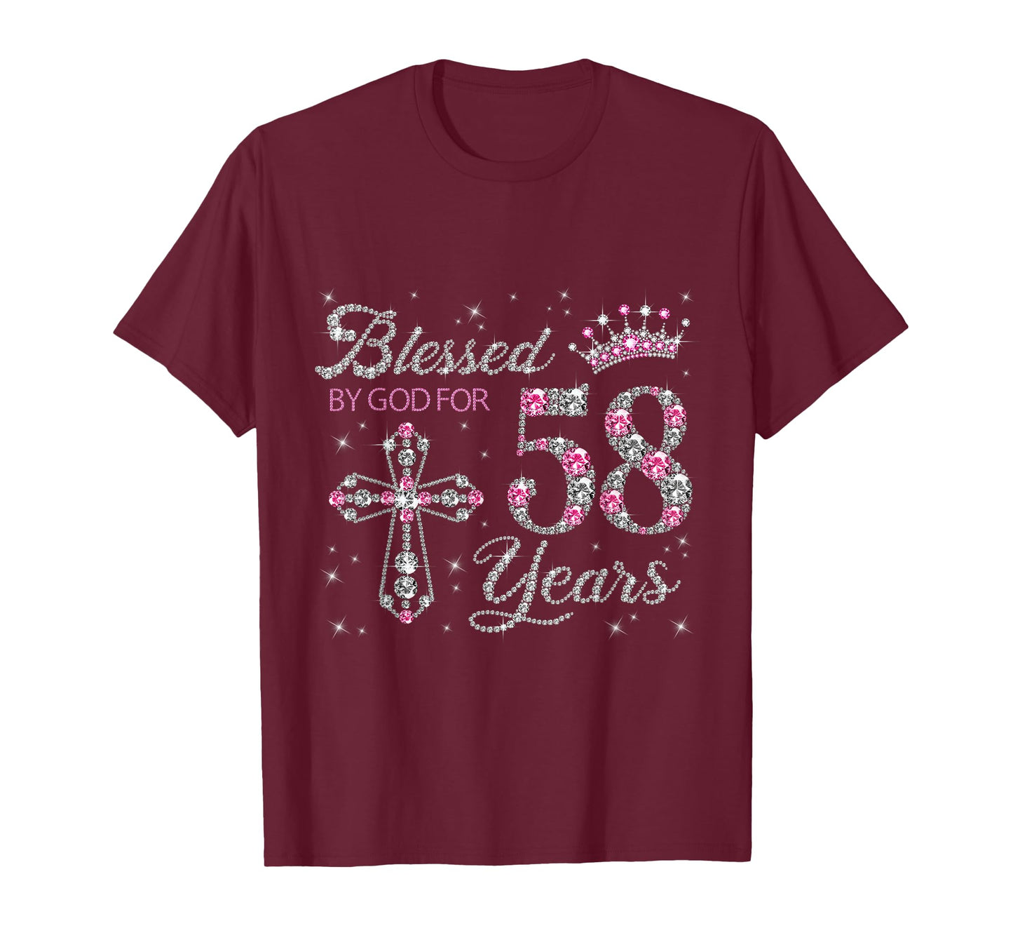 Blessed by God For 58 Years Old 58th Birthday Gift For Women T-Shirt