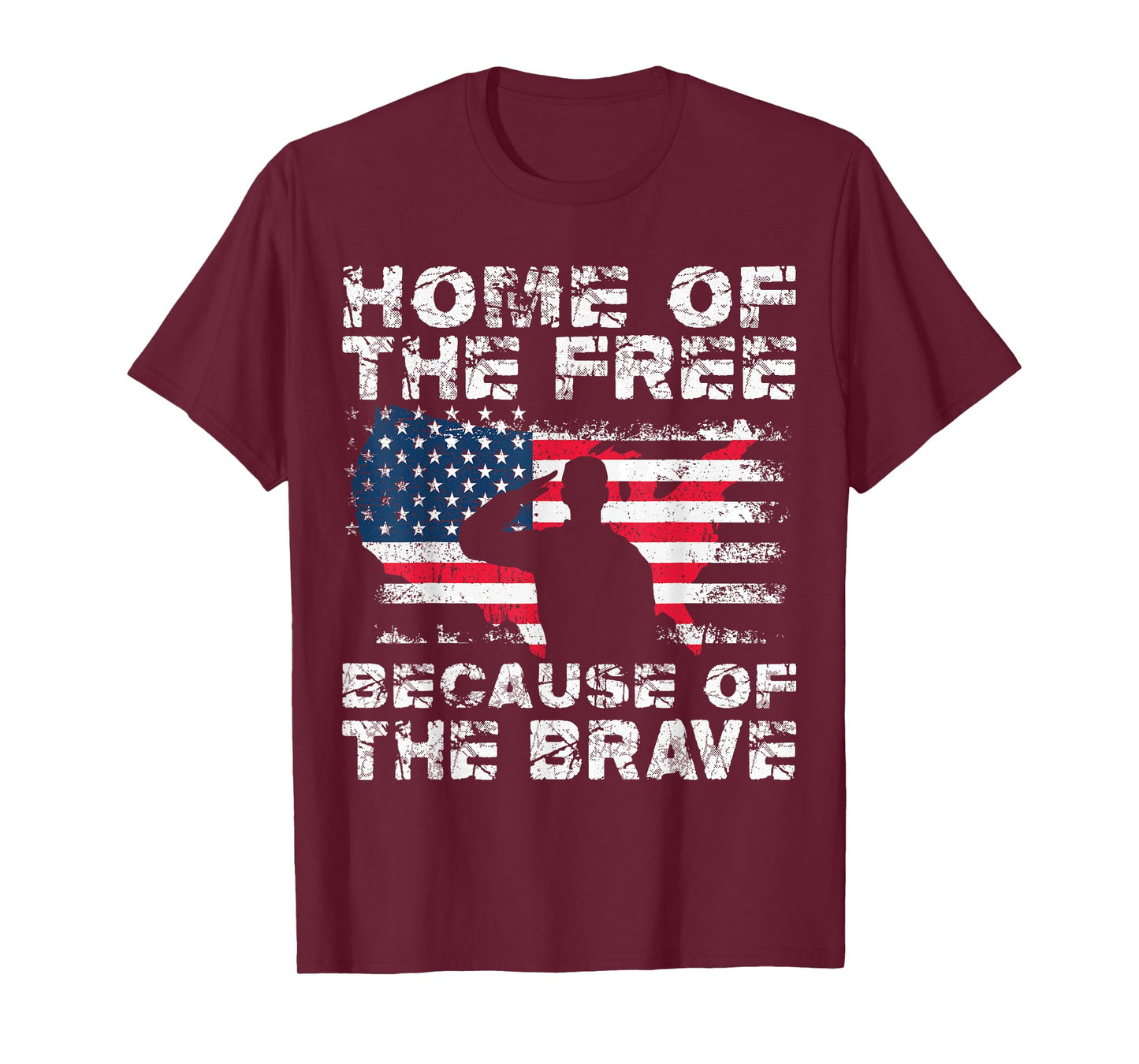 Home Of The Free Because Of The Brave Vintage Military T-Shirt