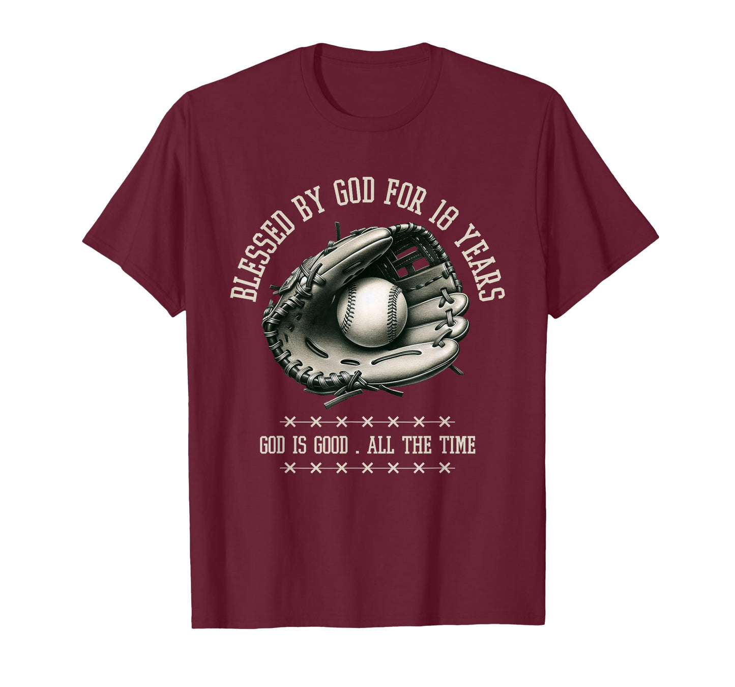 Blessed by God for 18 Years Old Baseball 18th Birthday Gifts T-Shirt