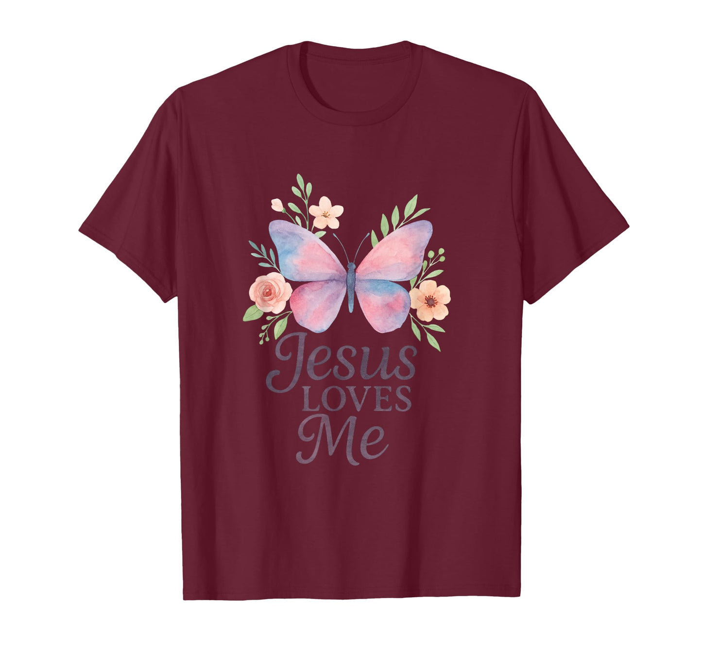 Jesus Loves Me, Butterfly Art - Religious T-Shirt