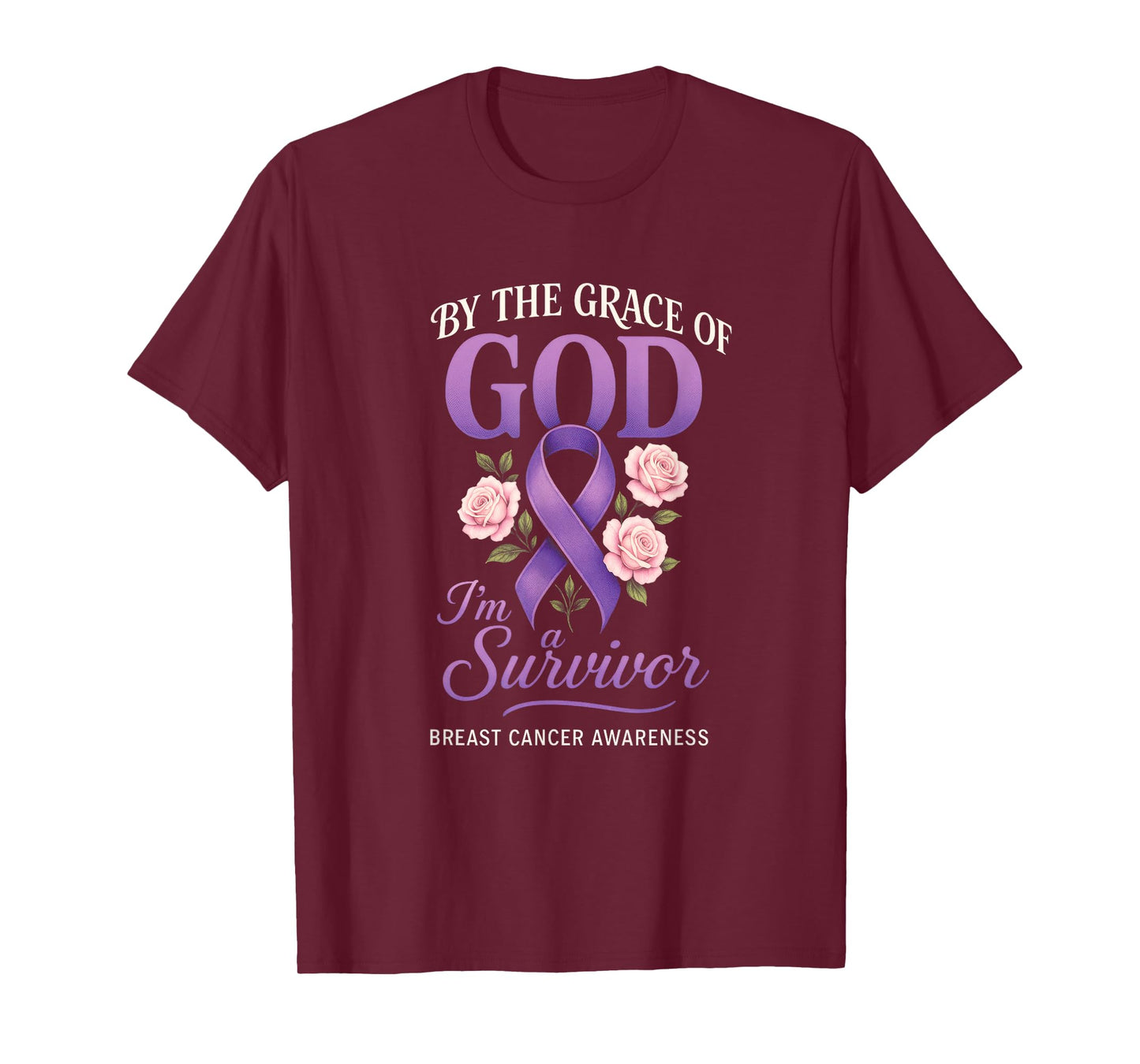 by The Grace of God - Breast Cancer Awareness T-Shirt