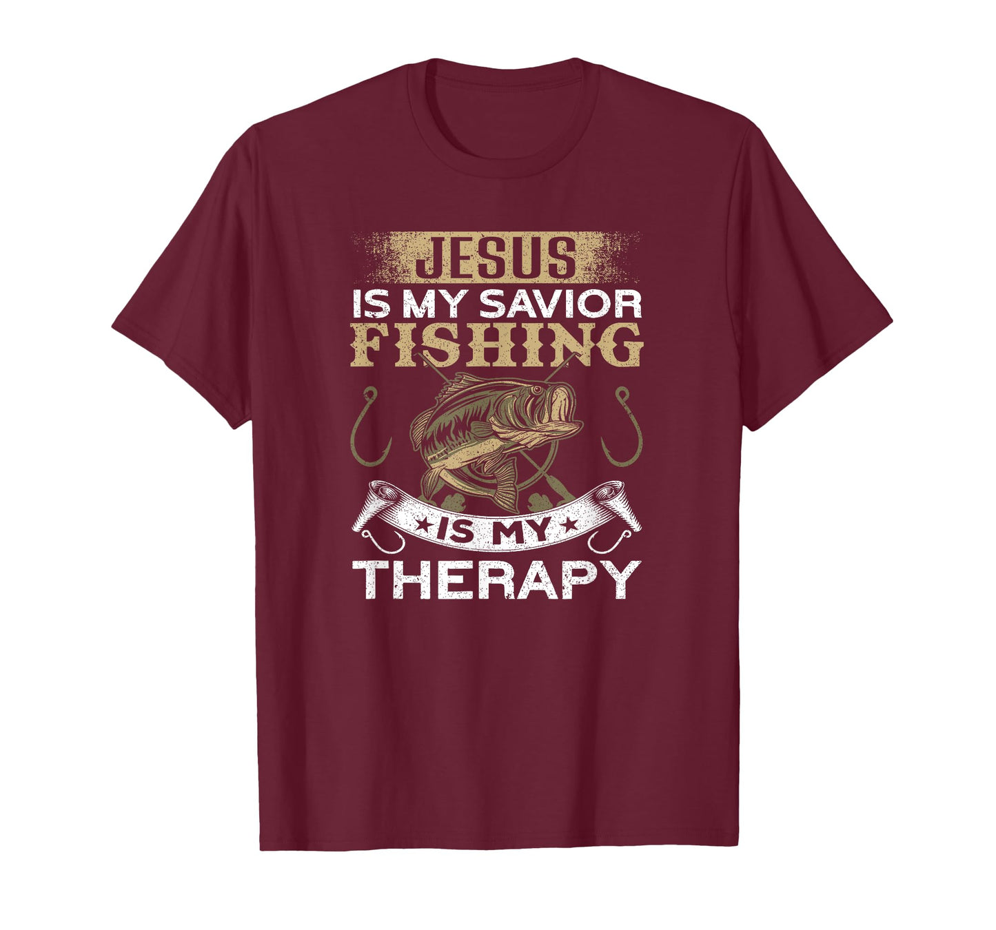 Jesus Is My Savior. Fishing Is My Therapy | Funny Fishing T-Shirt