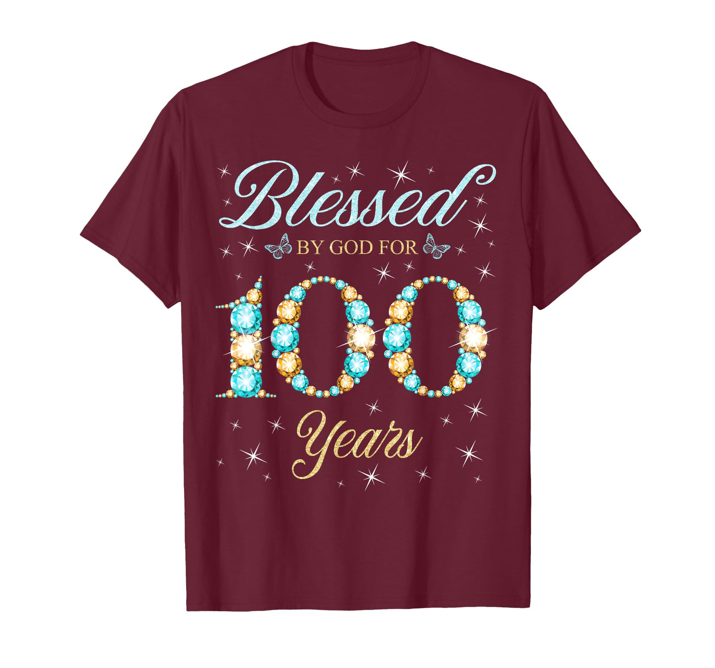 Blessed By God For 100 Years Old 100th Birthday Party B-Day T-Shirt
