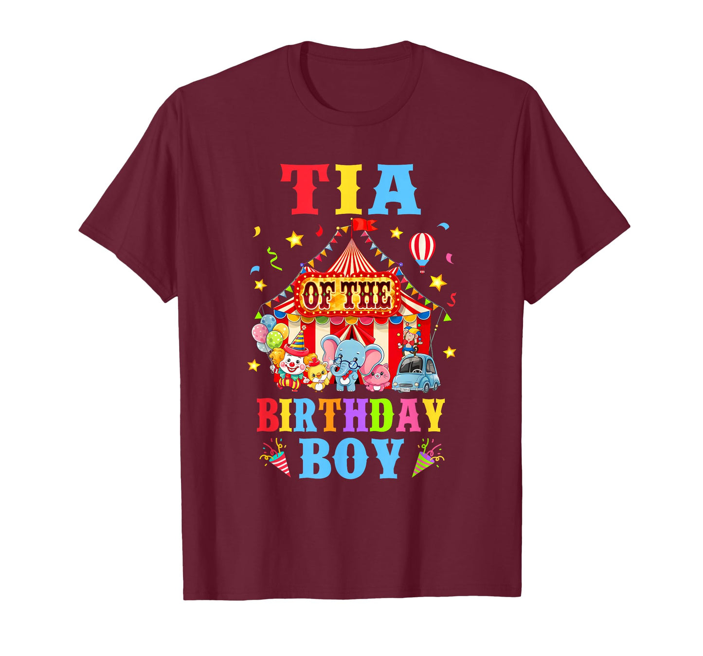 Tia Of The Birthday For Boy Circus Carnival Theme Party T-Shirt