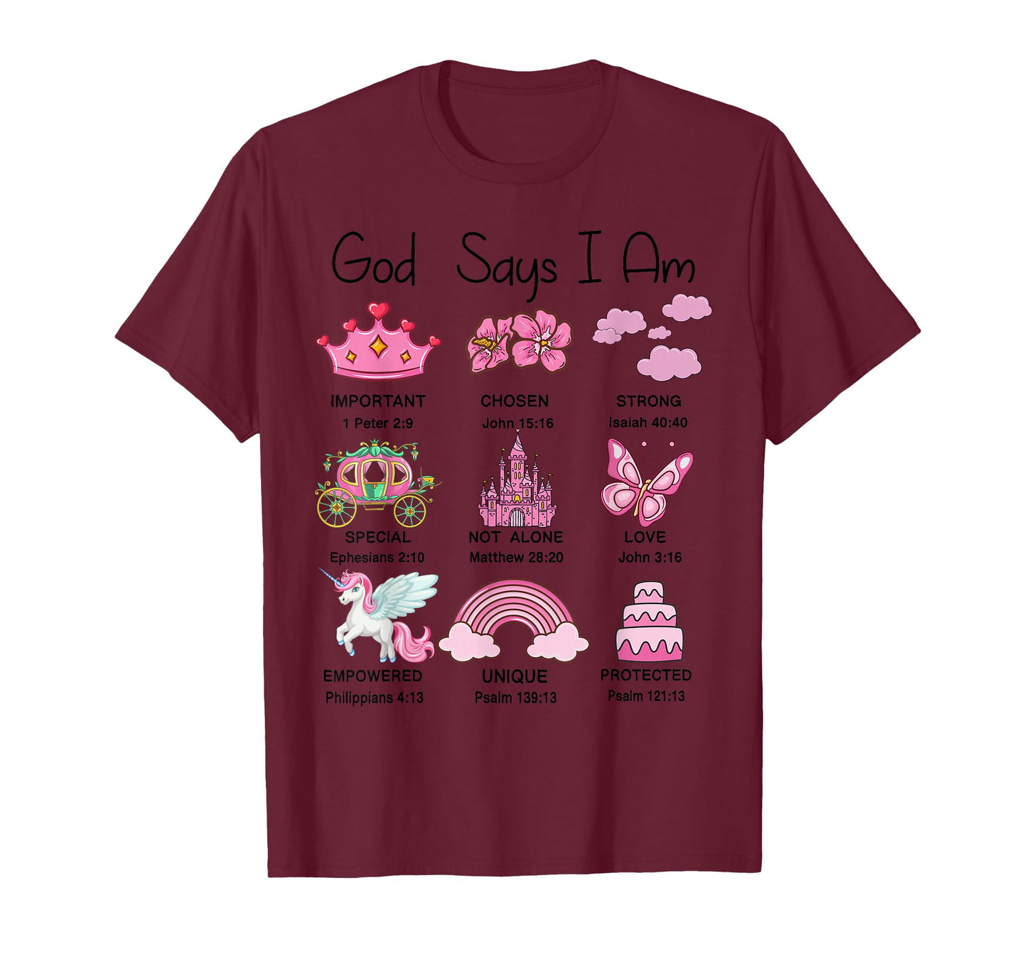 Christian Girl Toddler God Say Am Princess Bible Verse Jesus T-Shirt
