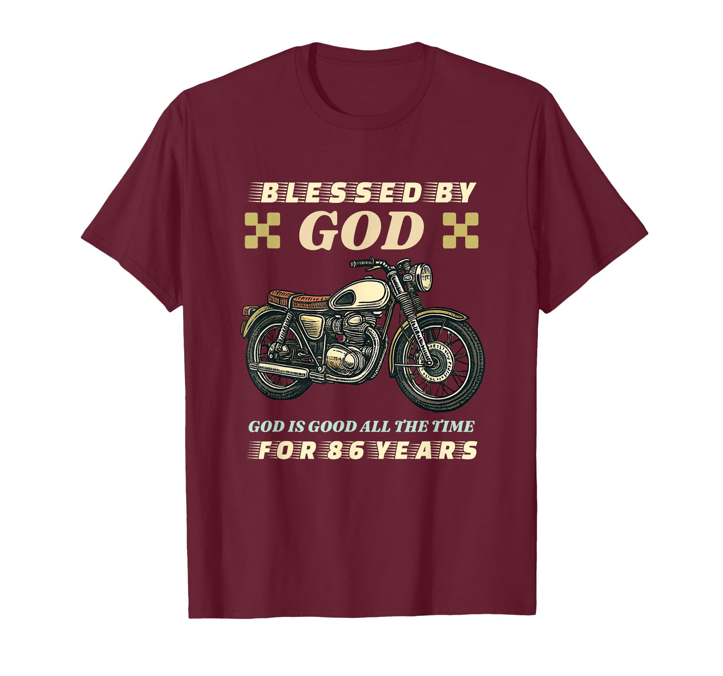 Blessed by God for 86 Years Old Motorcycle 86th Birthday T-Shirt