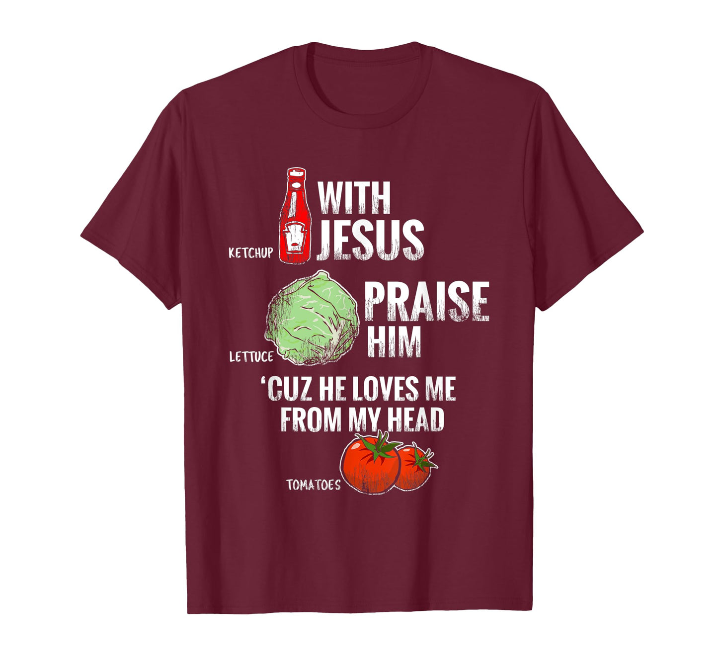 Funny Jesus Christian T-Shirt Vegetarian Tee for Word Pun