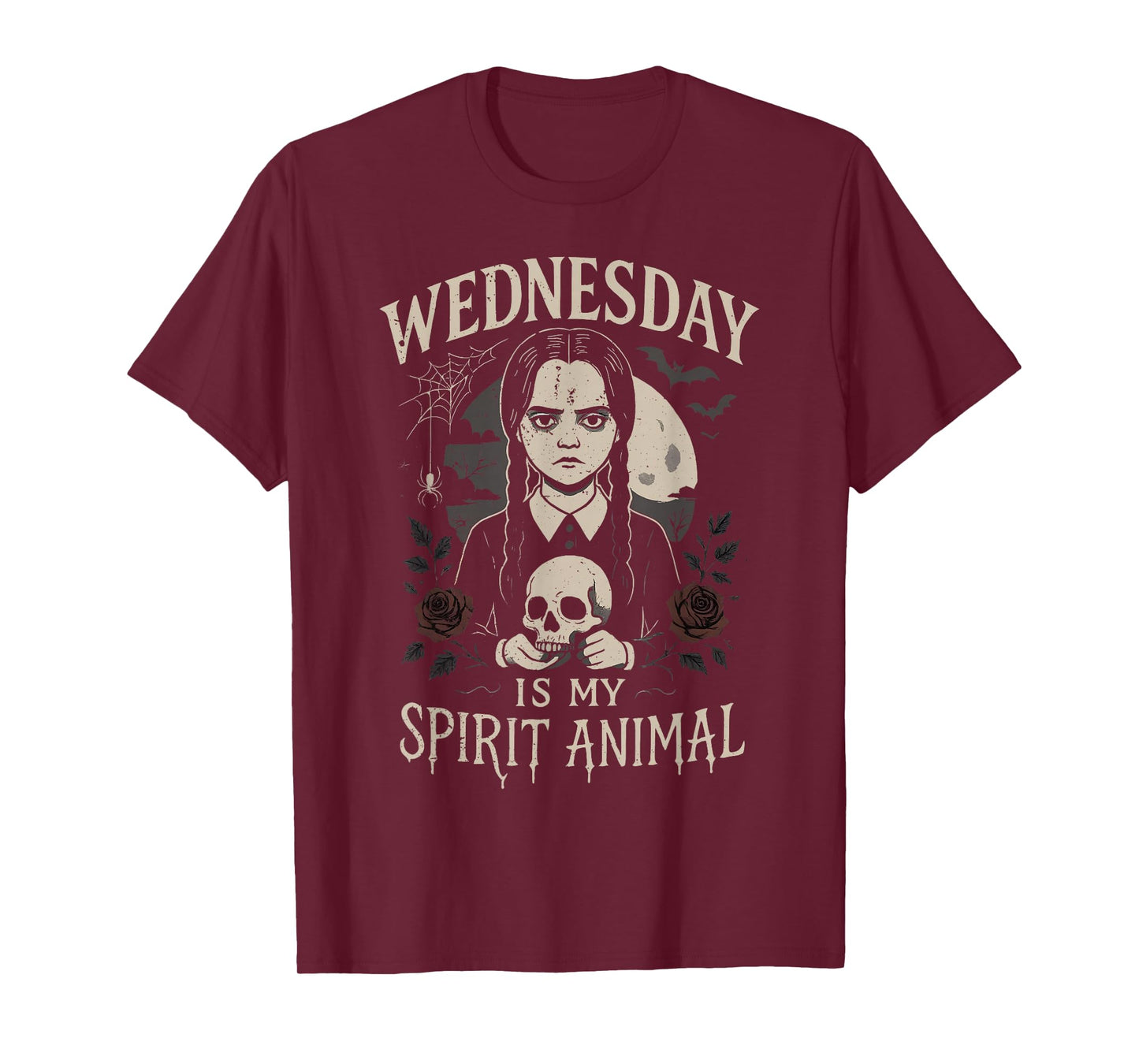 Retro Funny Wednesday is My Spirit Animal Spooky Halloween T-Shirt