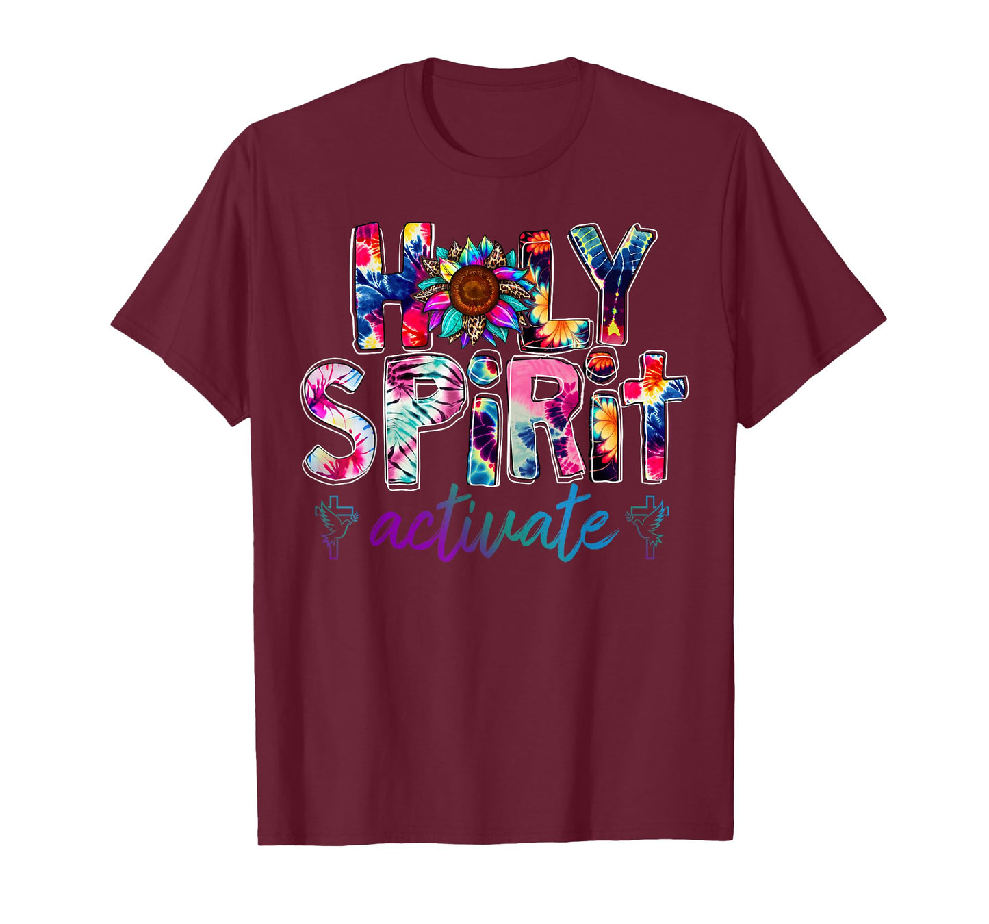 Holy Spirit Activate Leopard Christians Jesus Love Tie Dye T-Shirt