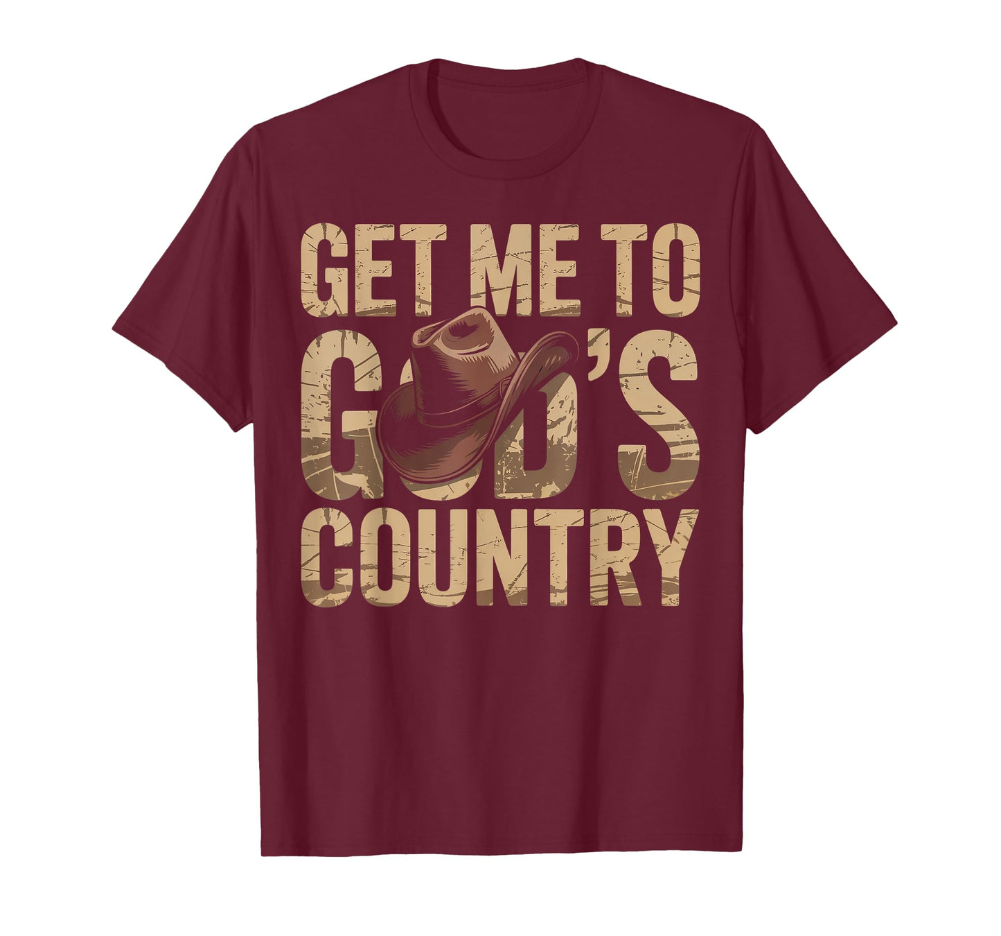 Get Me to God's Good Country Cowboy Western Hat Design T-Shirt