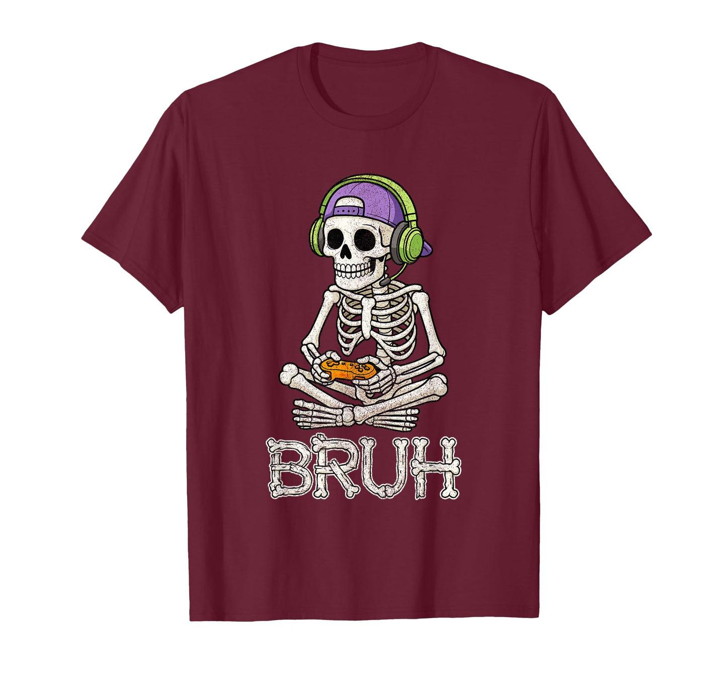 Funny Gamer Skeleton Gamer Teen Boys Video Gaming Bruh T-Shirt