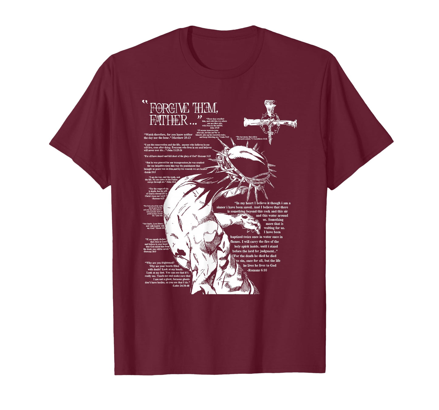 Forgive Them Father Anime Jesus Cross Tee T-Shirt