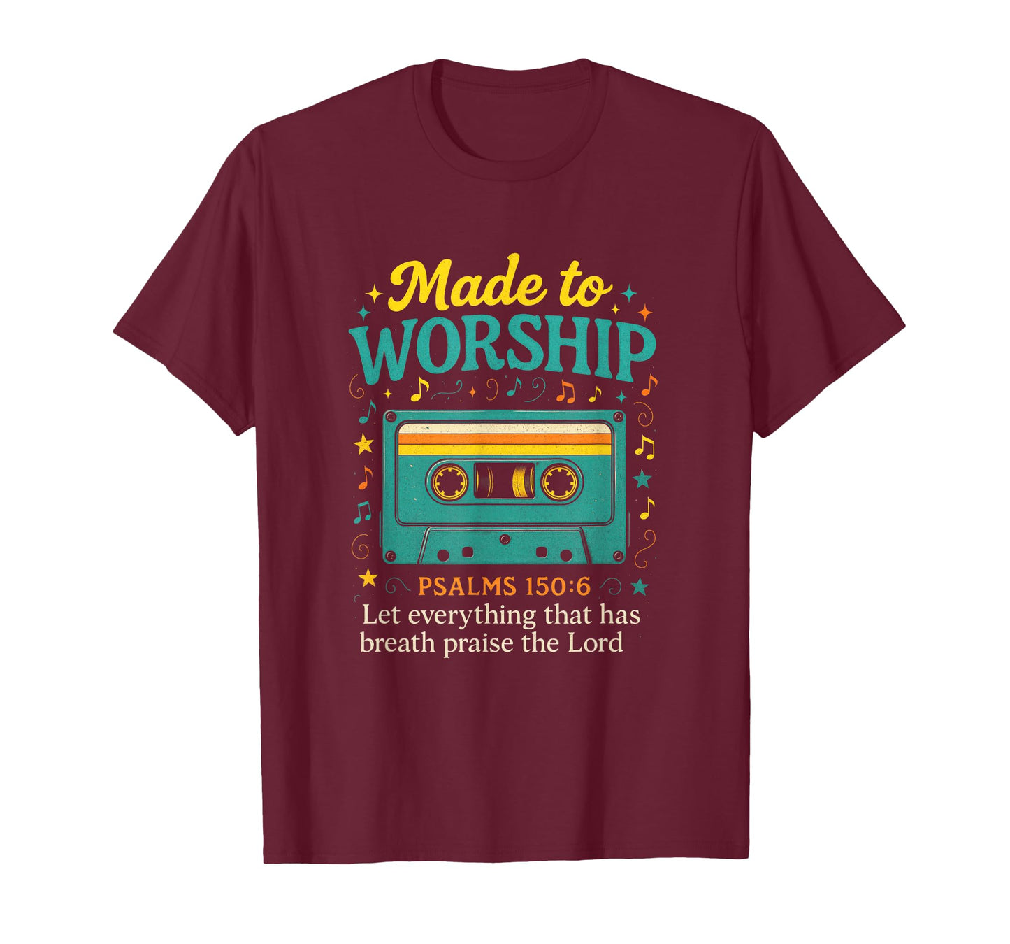Made to Worship - Christian Cassette Psalm Art T-Shirt