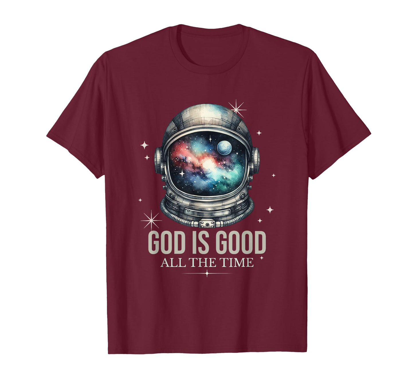 God Is Good Astronaut Outer Space Sacred Religious Christian T-Shirt