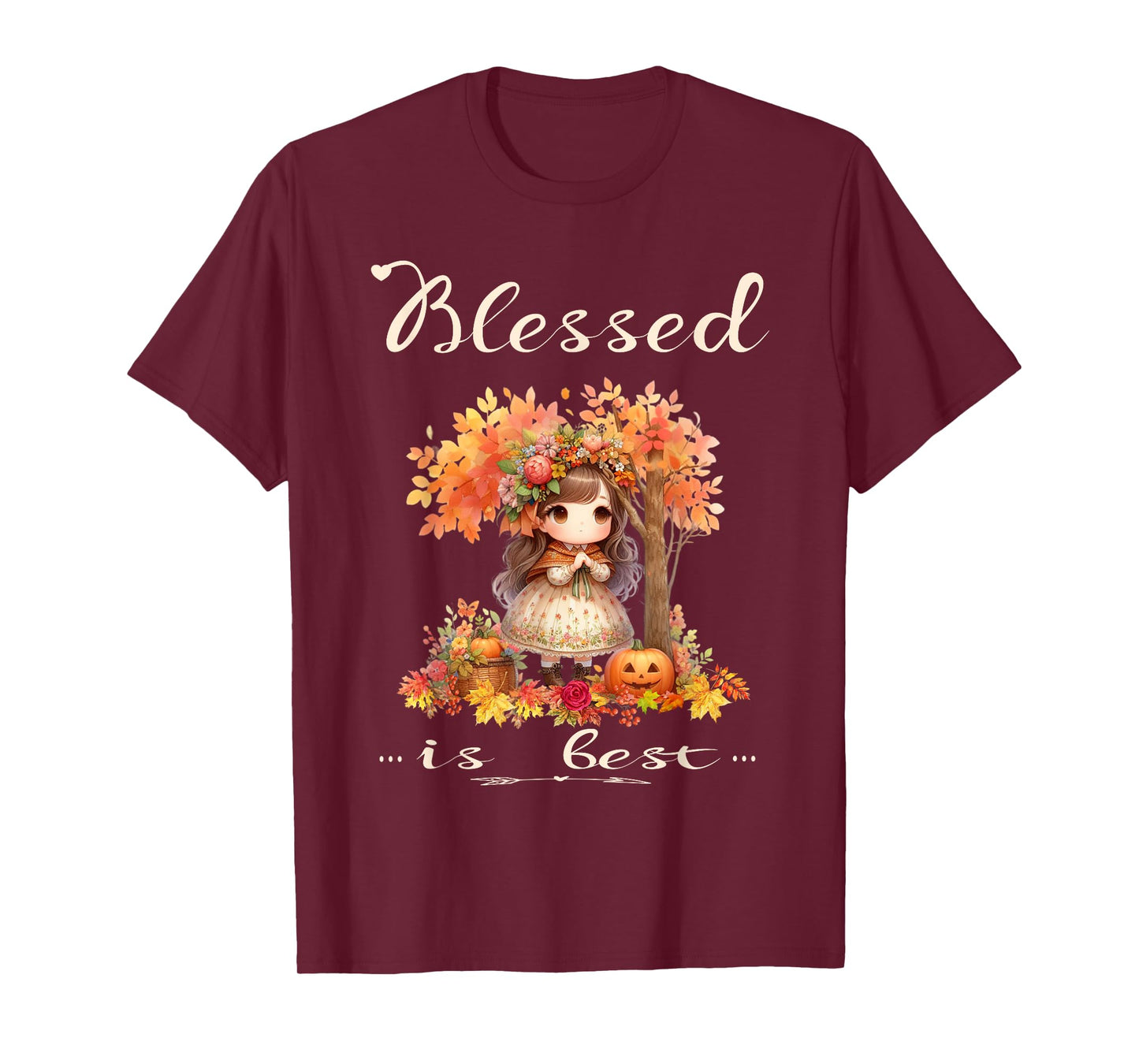 Blessed is Best Fall & Autumn Harvest Cute Vintage Girl T-Shirt