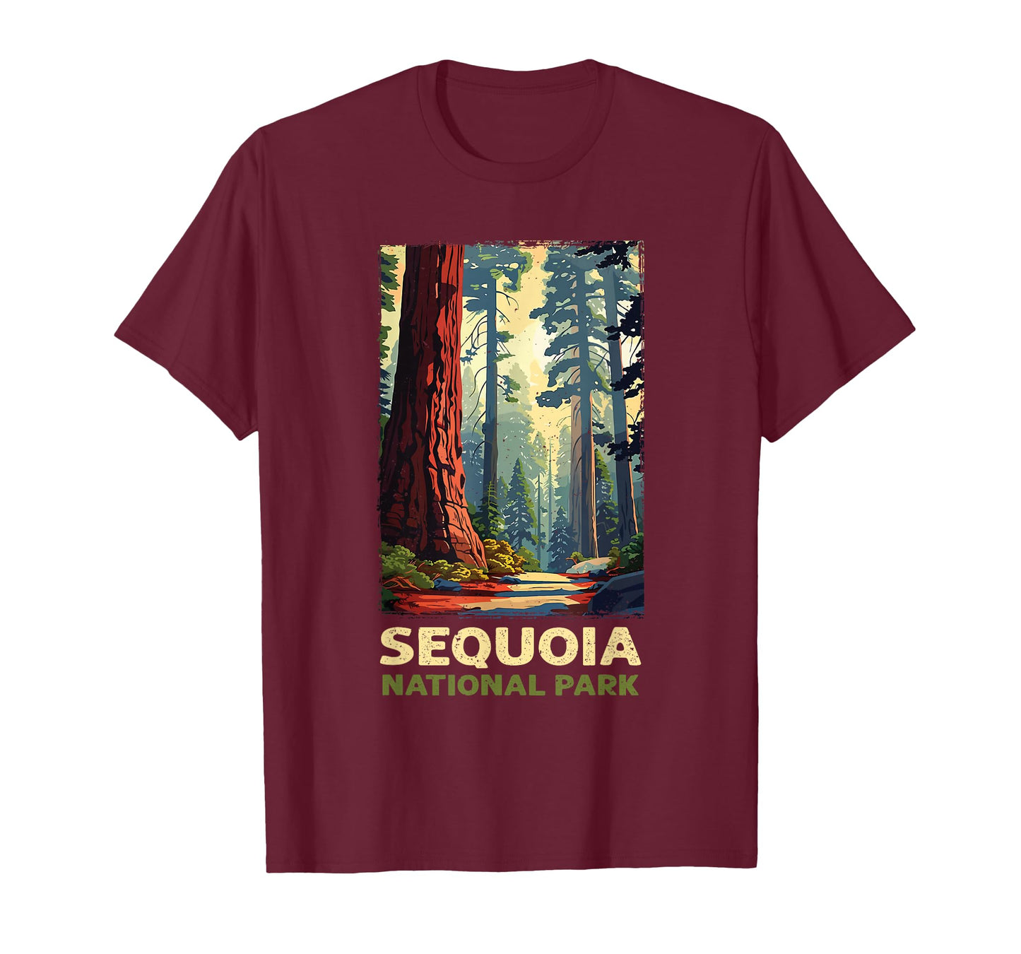 Retro Vintage Sequoia National Park for kids Hiking Camping T-Shirt