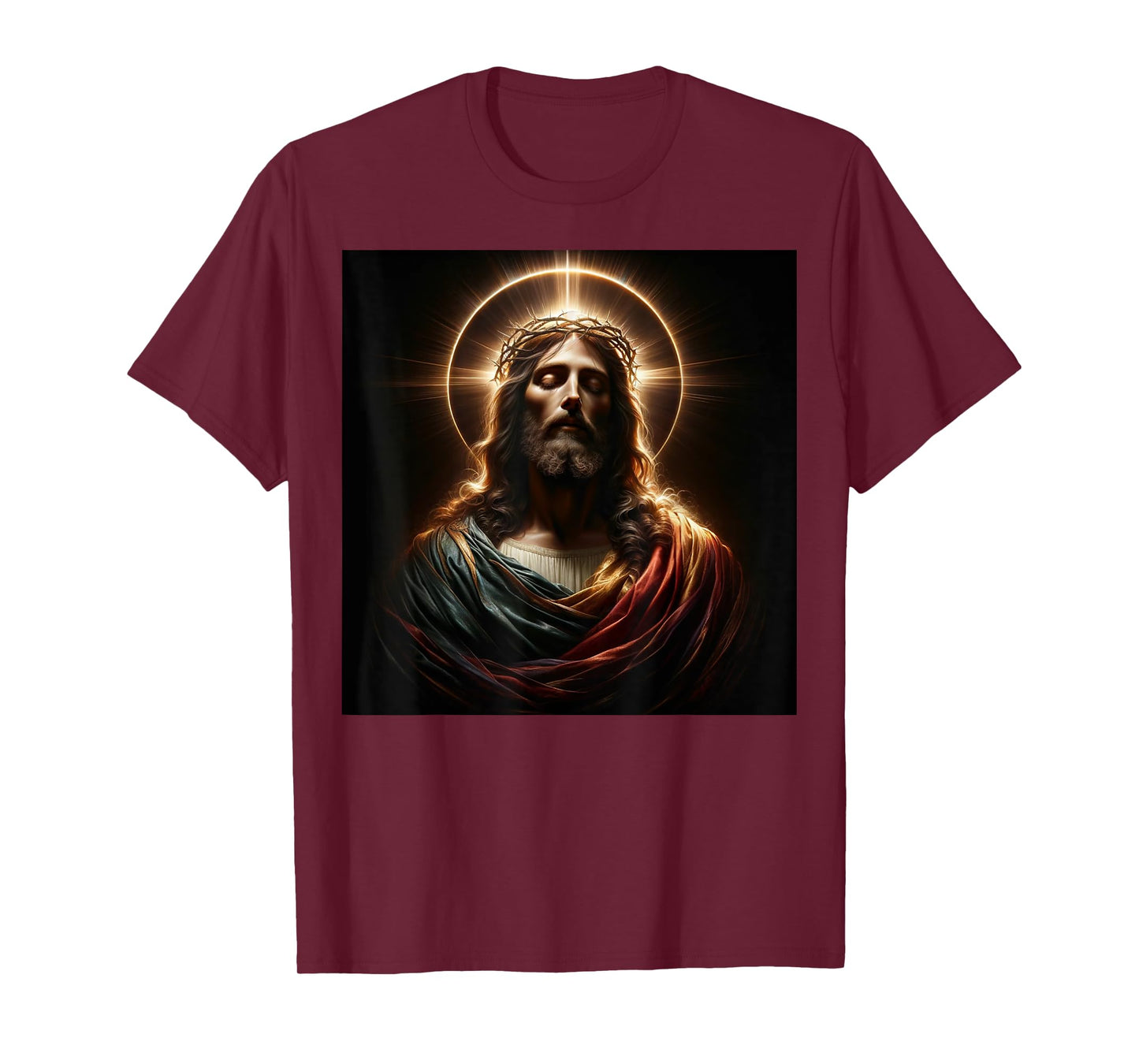 Jesus Christ Divine Crown of Thorns Christian Art T-Shirt