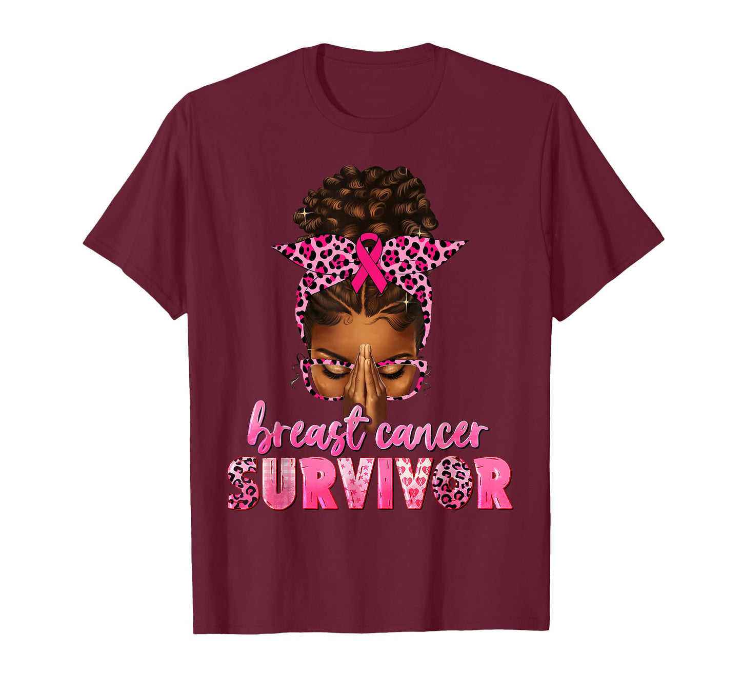 Breast Cancer Survivor Black Women Afro African Christian T-Shirt