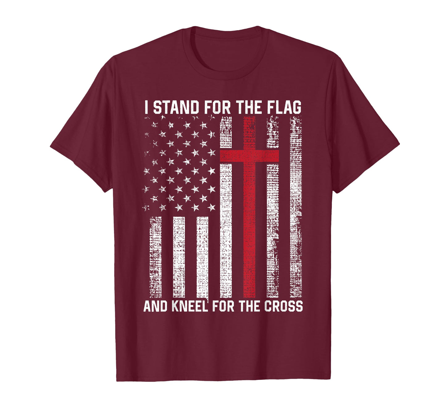 I Stand for the Flag and Kneel for the Cross USA Christian T-Shirt