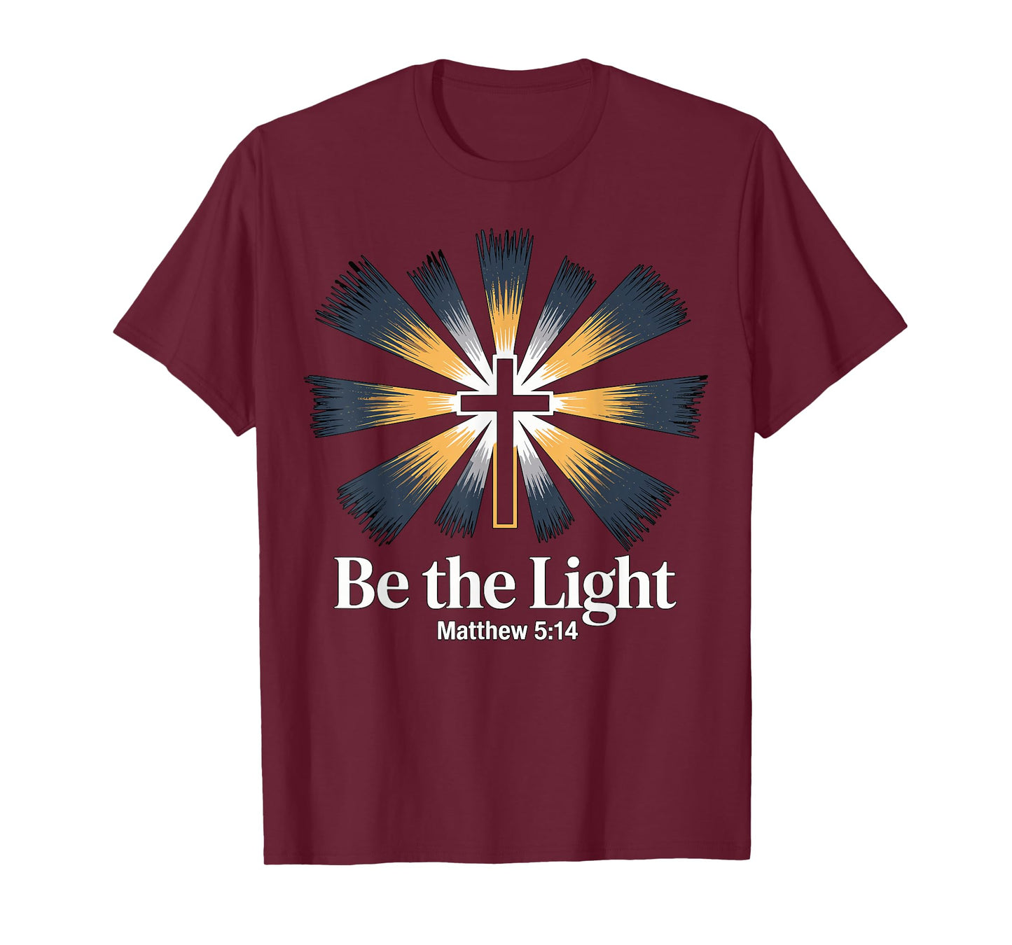 Be The Light Matthew 5 14 Bible Verse Christian Cross Faith T-Shirt
