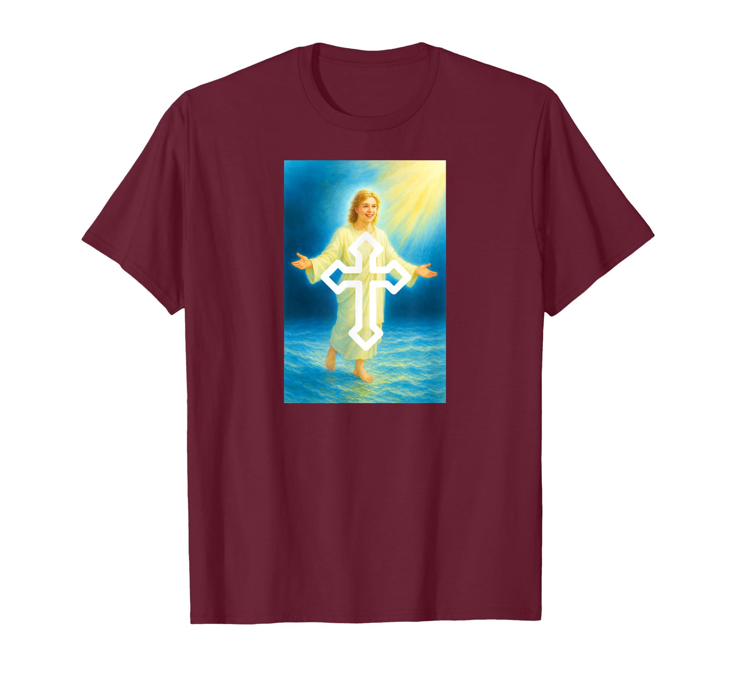 Young Jesus Cross Art | Christian Faith Spiritual Symbol T-Shirt