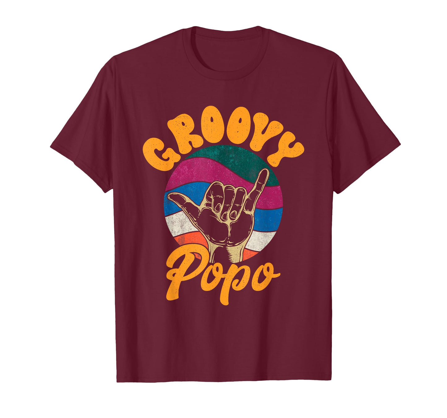 Vintage Father's Day Dad Grandpa Retro Groovy Popo Men T-Shirt