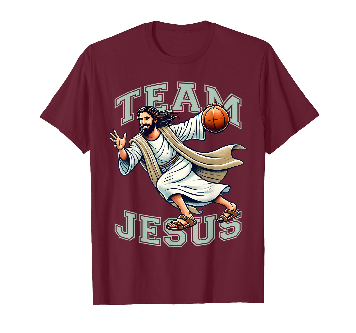 Team Jesus Basketball Tee Christ Playing Basketball Sport T-Shirt