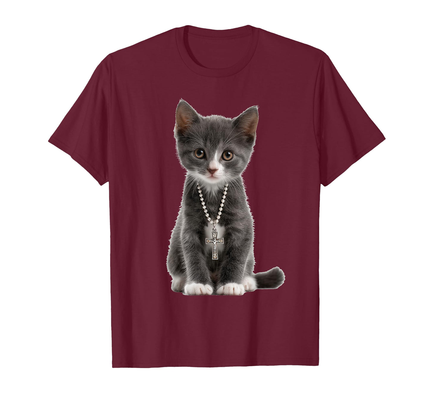 Cat Cross Christian Religious Believe Blessed Faith Graphic T-Shirt